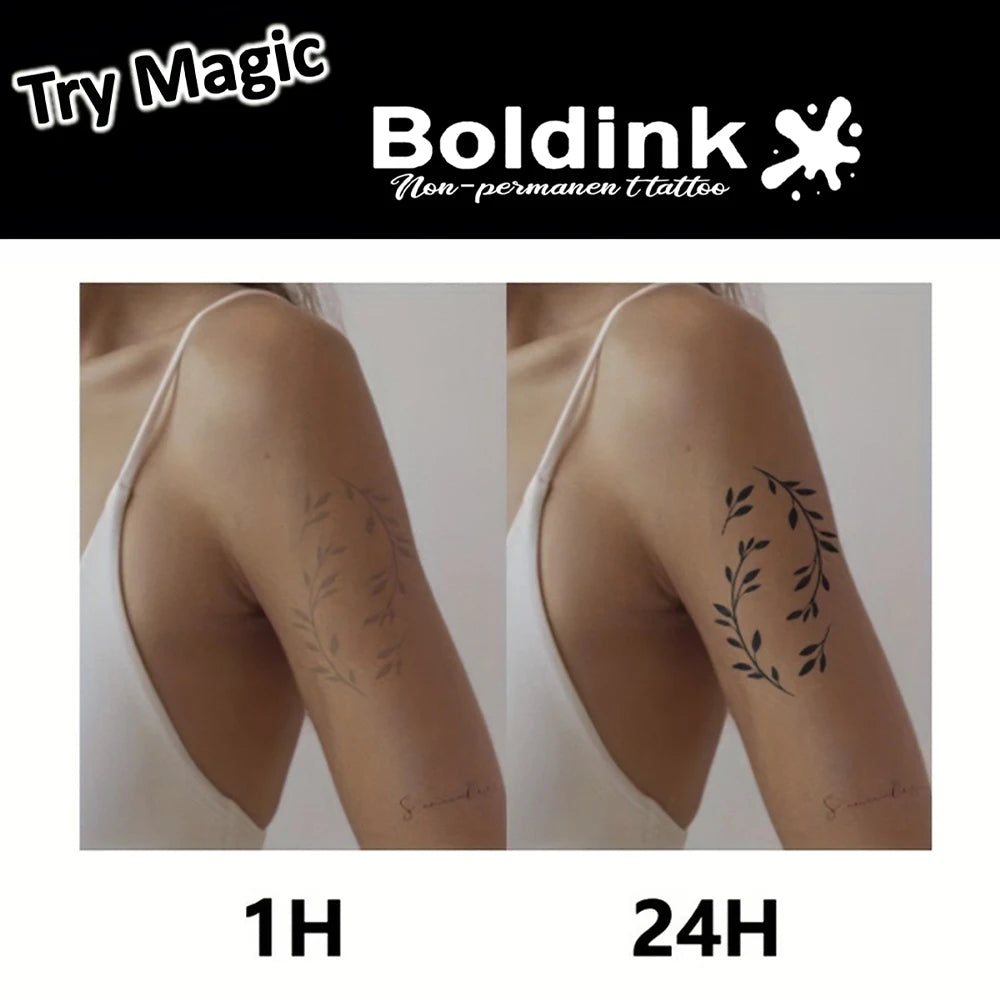 Moon And Sun Temporary Tattoo,Lasts To 15 Days New Technology Magic Waterproof Semi Permanent Sticker.