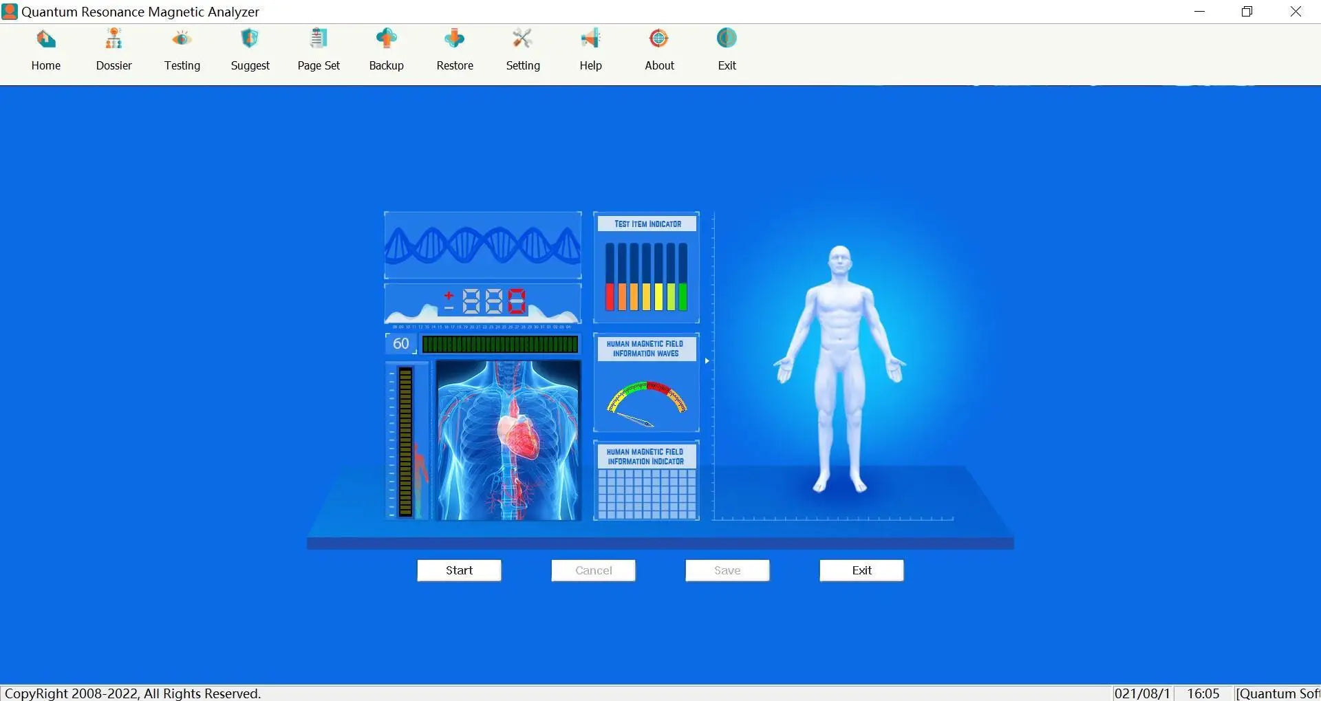 Original 62 Reports Quantum Magnetic Resonance Analyzer Machine Touch Full Body Analysis Health FIR Technology No Hand Senser