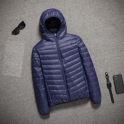 2025 New Hooded Ultralight Quilted Coat for Warm Winter Down Coats Light Puffer Lightweight Down Jackets Men's Jackets Spring