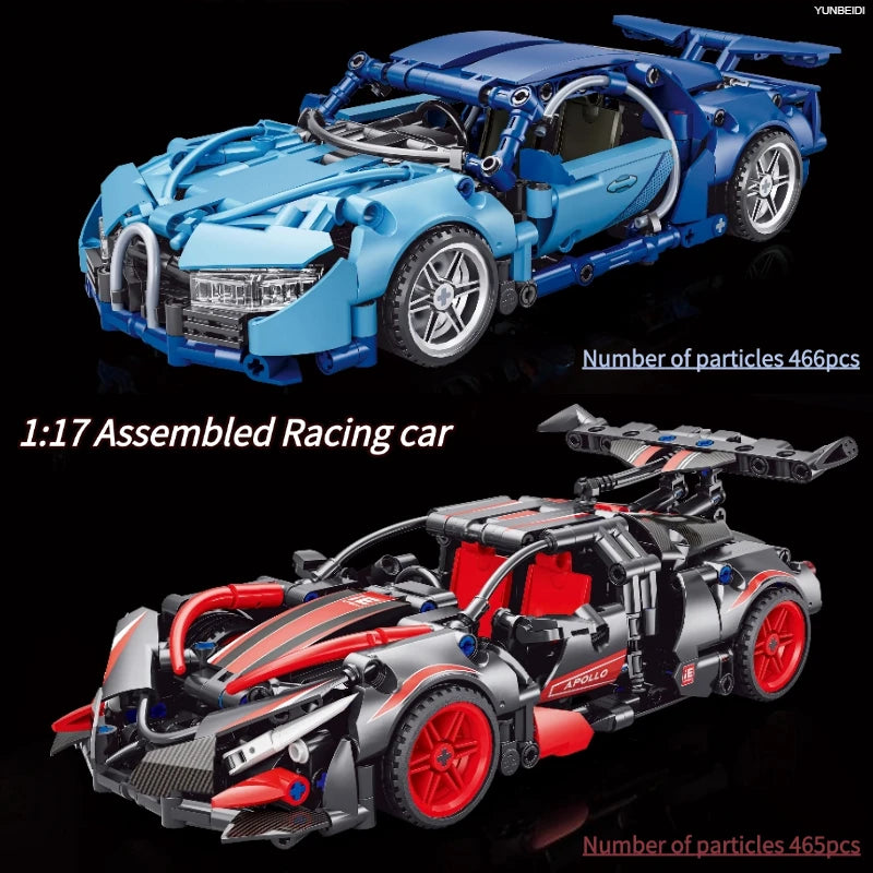1:17 Racing Building Block Models Technology Sports Speed Mechanical Assembly Racing Model DIY Toys Adult Collection Child Gifts