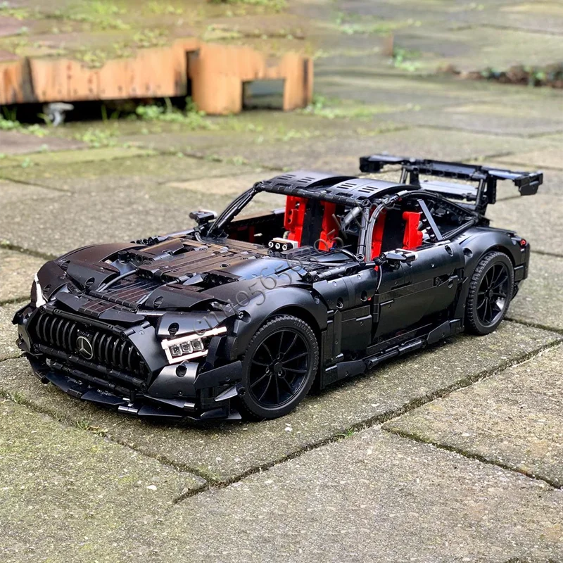 2660 PCS MOC Technology Racing Black Modified Supercar Model Building Blocks Speed Vehicle Bricks Toys Kids Adult Popular Gifts