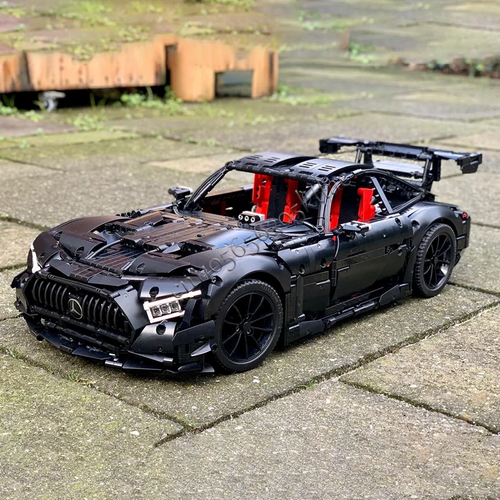 2660 PCS MOC Technology Racing Black Modified Supercar Model Building Blocks Speed Vehicle Bricks Toys Kids Adult Popular Gifts