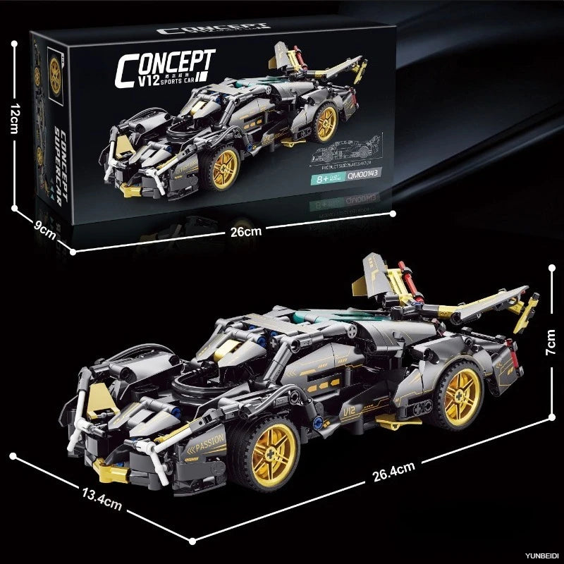 1:17 Racing Building Block Models Technology Sports Speed Mechanical Assembly Racing Model DIY Toys Adult Collection Child Gifts