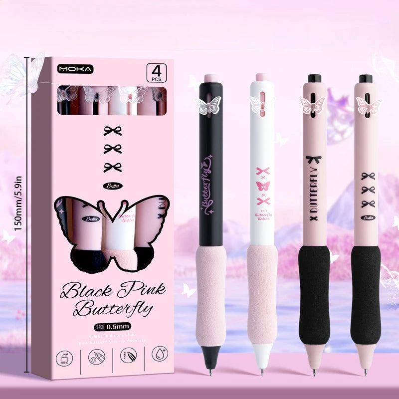 Retractable Pen with 0.5mm Fine Ink, Fast-Dry Gel Technology, Soft Sponge Handle, Comfort Grip, Ideal for Students and Office No
