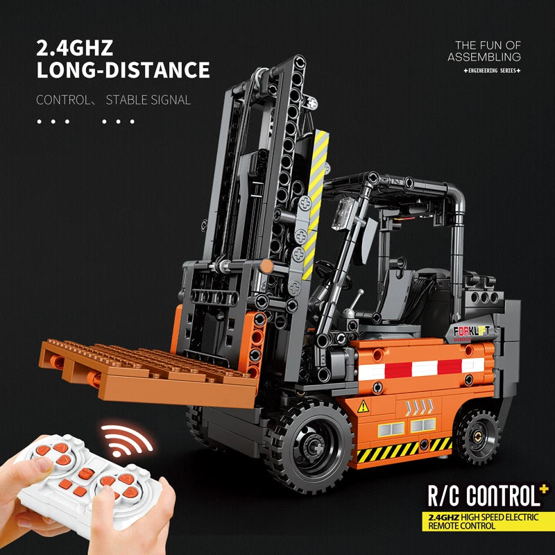662PCS Remote Control Forklift Building Blocks City Engineering Vehicle RC Car Assembly Technology Electronic Bricks Model Toys