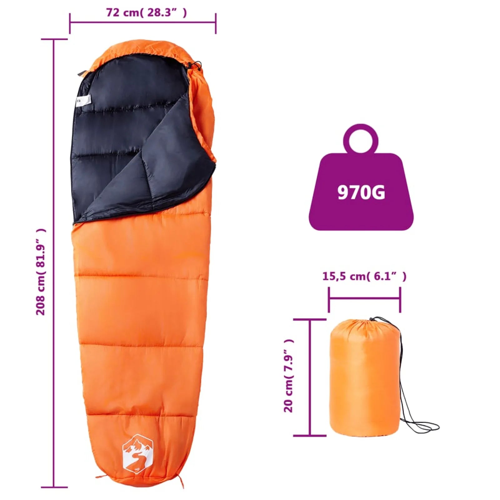Camping Sleeping Bag Double-side Zipper Mummy Shape Sleeping Bag for Camping Hiking Car Tourism Spring / Summer / Autumn