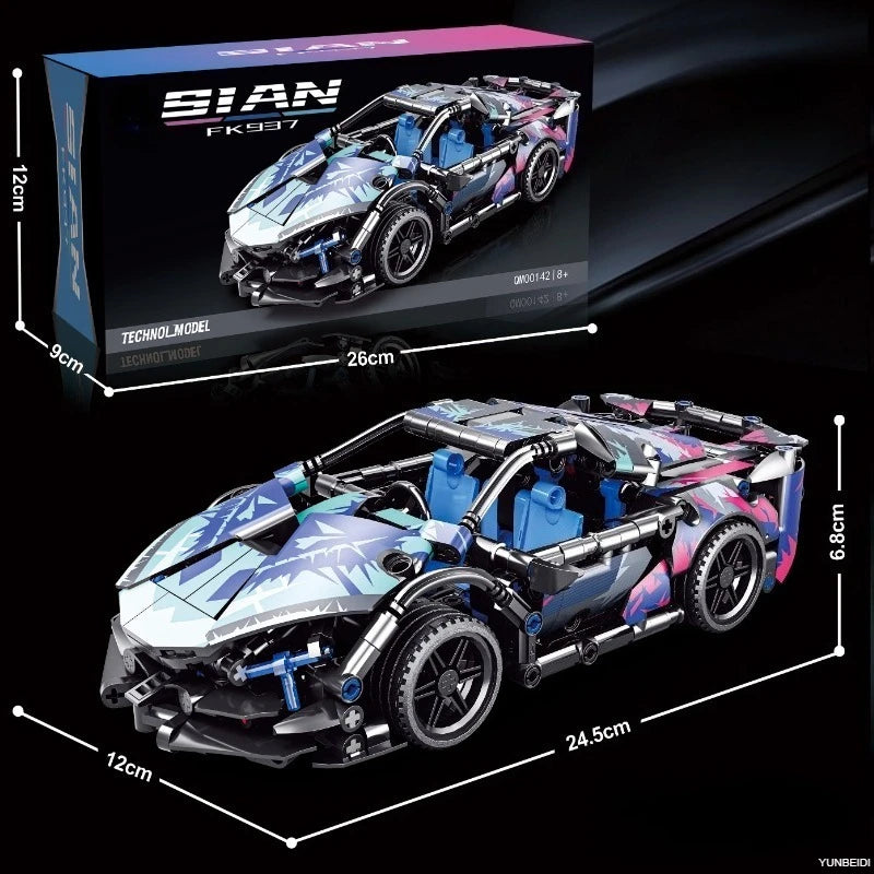 1:17 Racing Building Block Models Technology Sports Speed Mechanical Assembly Racing Model DIY Toys Adult Collection Child Gifts
