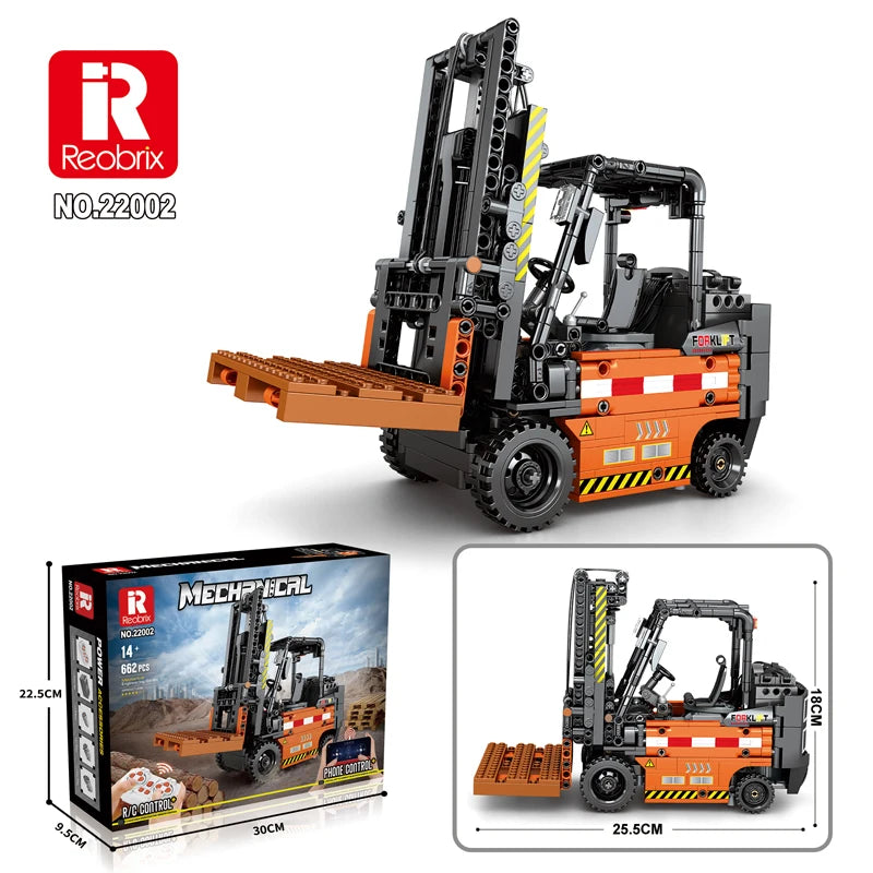 662PCS Remote Control Forklift Building Blocks City Engineering Vehicle RC Car Assembly Technology Electronic Bricks Model Toys