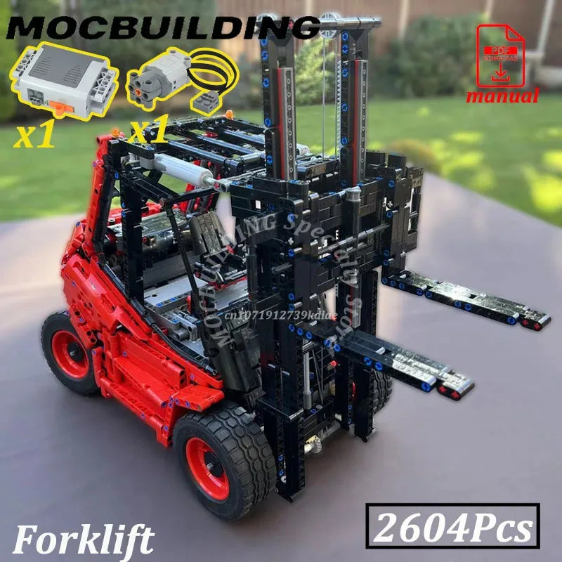 2604Pcs Technology Forklift Truck Vehicles Model MOCBuilding Blocks Bricks Display Creative Construction Birthday Gift