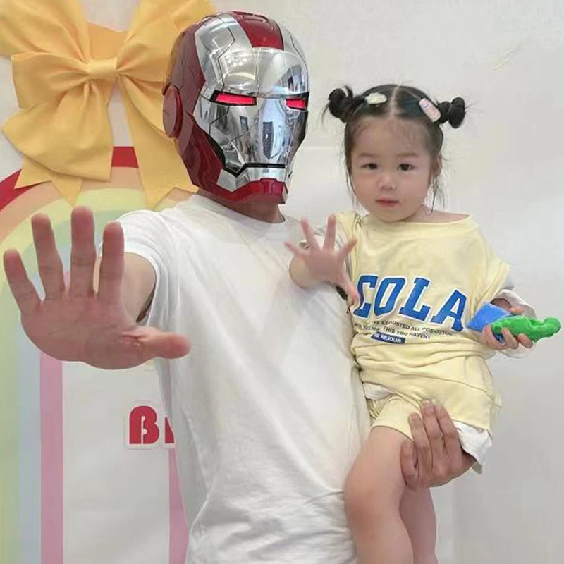 2023 New Iron Man Helmet 1:1 Mk5 Voice Control Eyes With Light Model Toys For Adult Electric Technology Wearable Christmas Gifts
