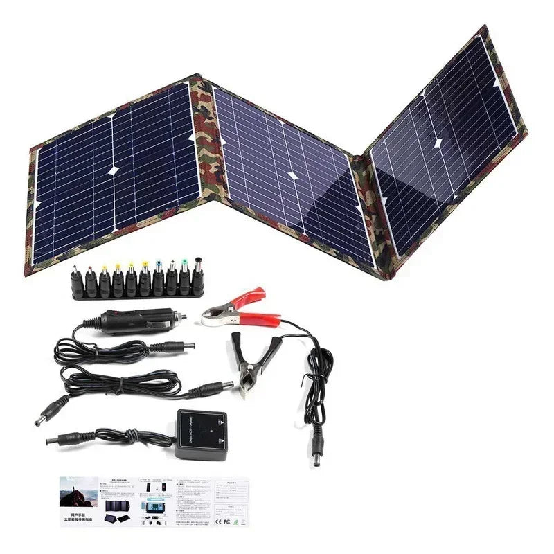 800W Foldable Solar Panel Portable Solar Charger 12v Battery Power Station 5V USB Mobile Phone Power Bank Laptop Camper Hiking