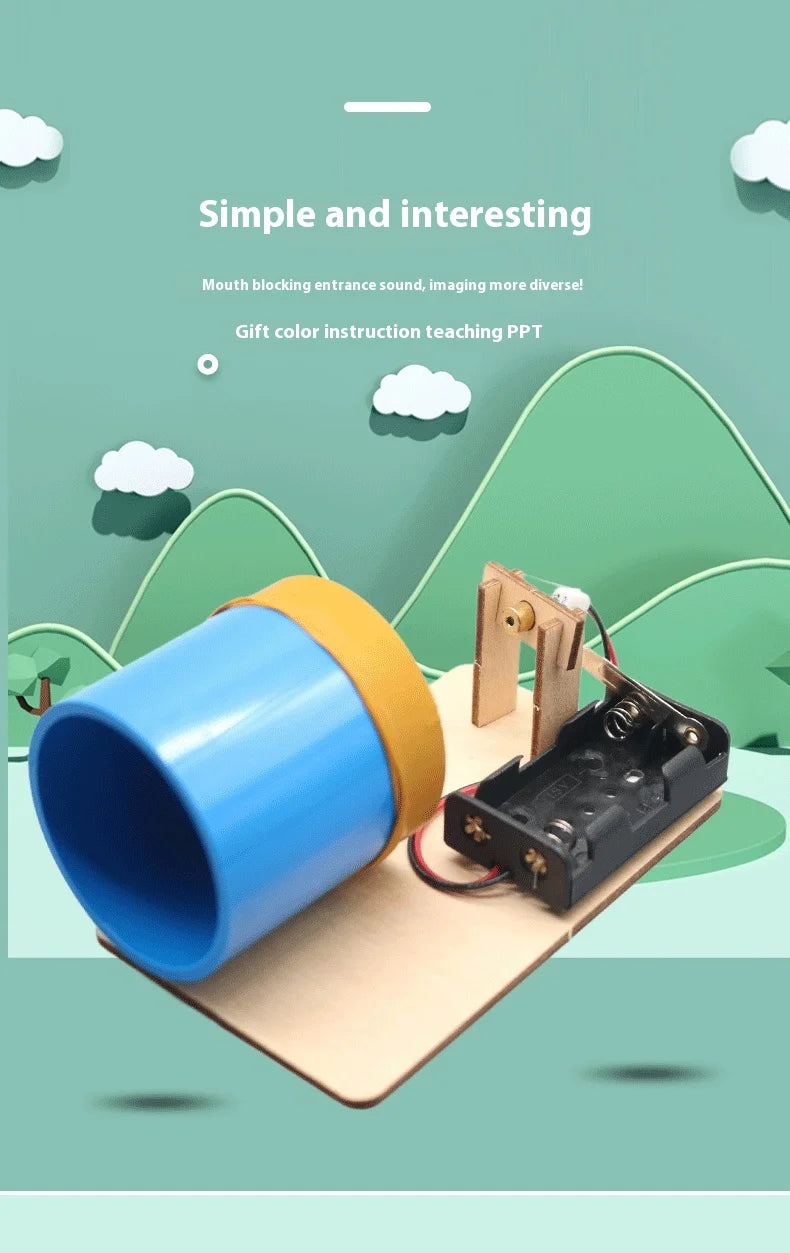 DIY sound wave imaging technology for children's visual and auditory small production, Steam children's manual assembly model
