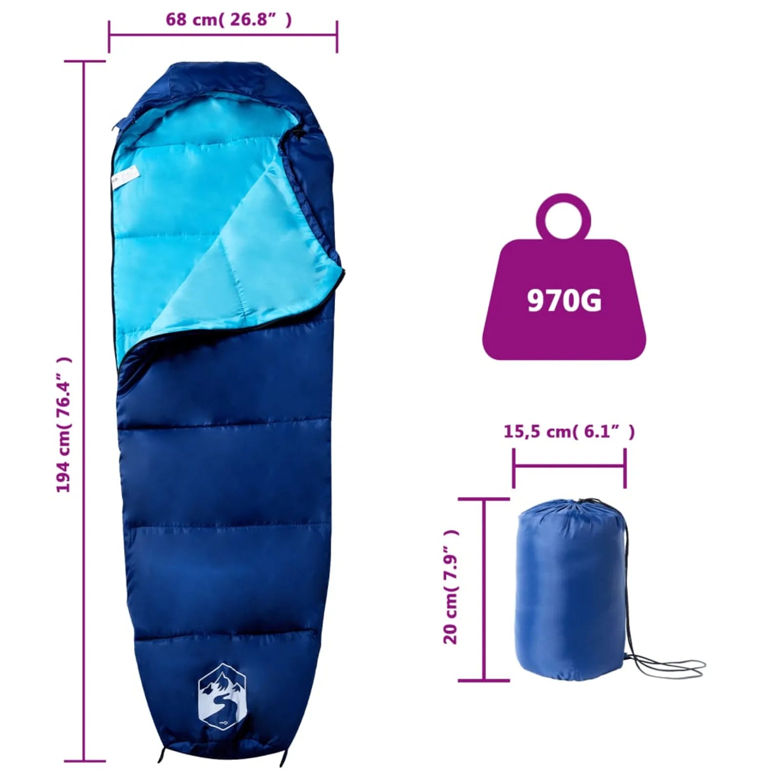 Camping Sleeping Bag Double-side Zipper Mummy Shape Sleeping Bag for Camping Hiking Car Tourism Spring / Summer / Autumn