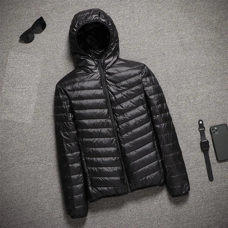 2025 New Hooded Ultralight Quilted Coat for Warm Winter Down Coats Light Puffer Lightweight Down Jackets Men's Jackets Spring