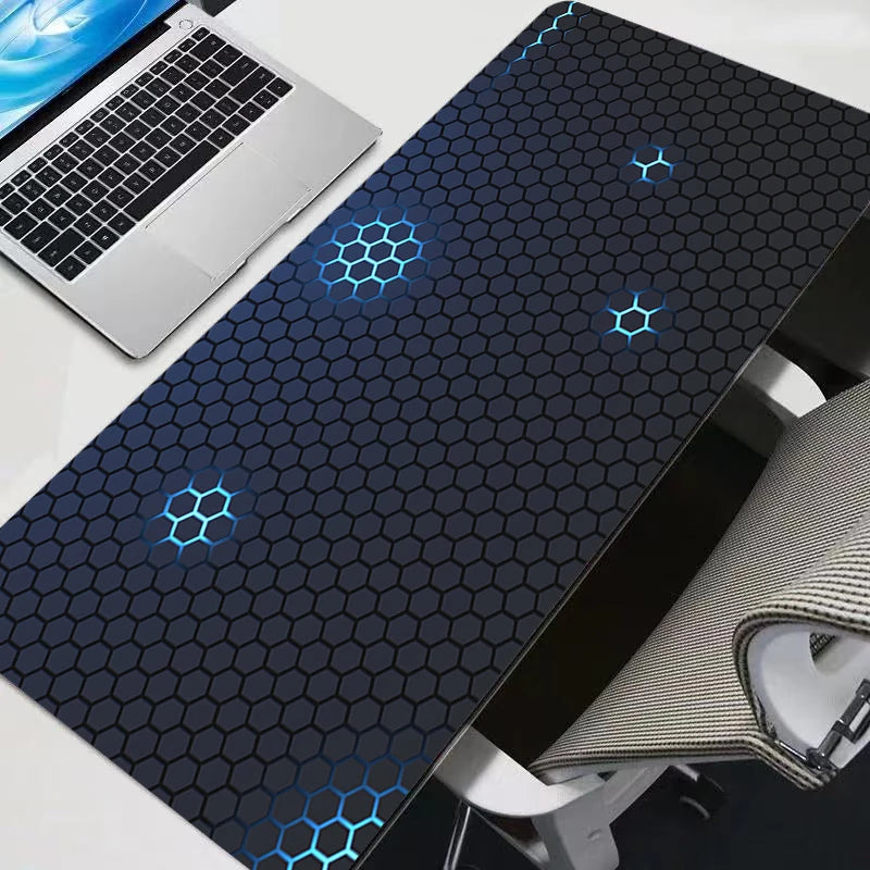 Technology Anime Hexagon Mouse Pad Anime Gamer Gaming Accessories Varmilo Keyboard PC Computer Desk Mat XXL Carpet Mousepad