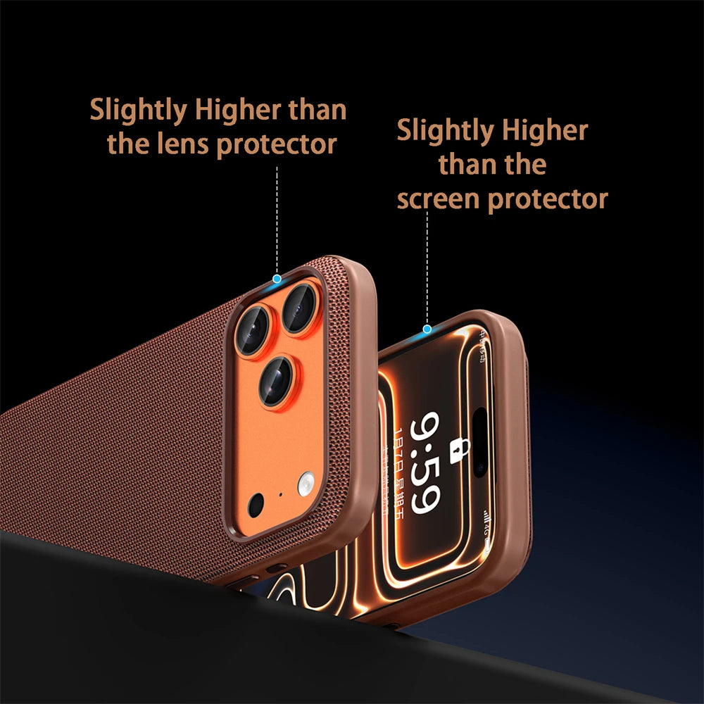 Official For Magsafe Magnetic Protector Phone Case For iPhone 17 Pro Max 17 Air High Quality Original Technology Woven Cover