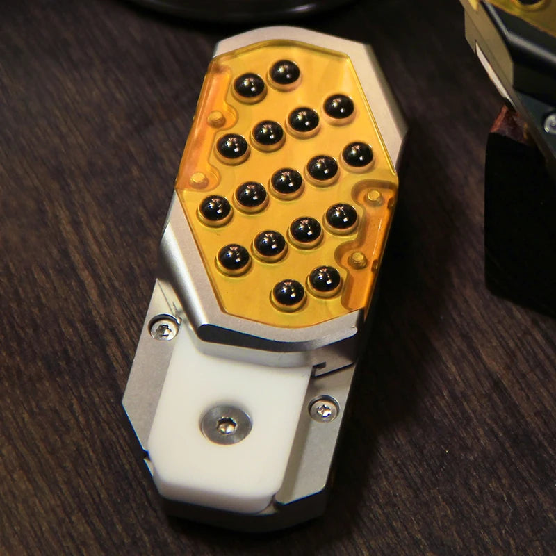 9 Hand Fidget slider PEI Ceramic Bead Spring Sheet Mechanical Push Slider EDC Decompression Small Toy Fingertip Gyro