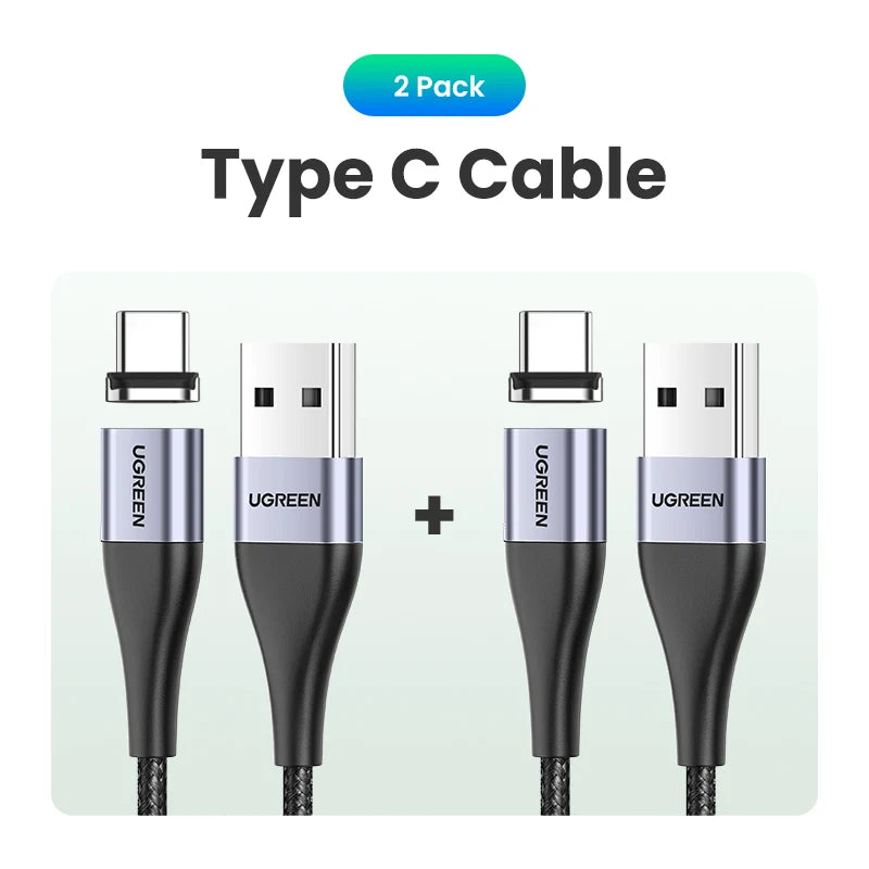 UGREEN Magnetic USB Charging Cable Type C  Micro USB Phone Cable Magnet Charger Micro USB For Xiaomi  3A Mobile Phone Wire Cord