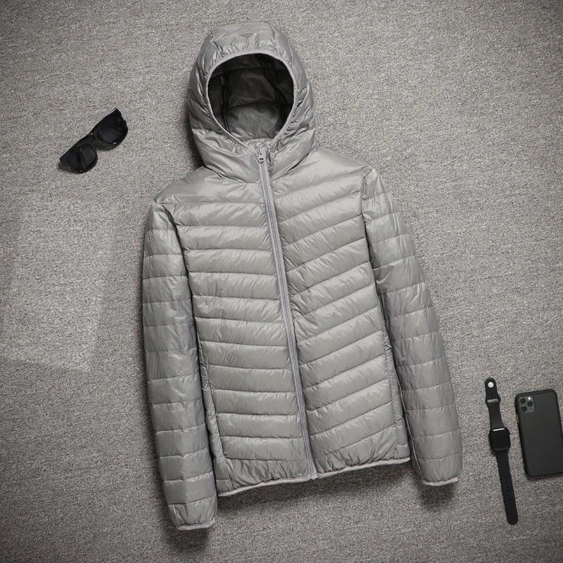 2025 New Hooded Ultralight Quilted Coat for Warm Winter Down Coats Light Puffer Lightweight Down Jackets Men's Jackets Spring