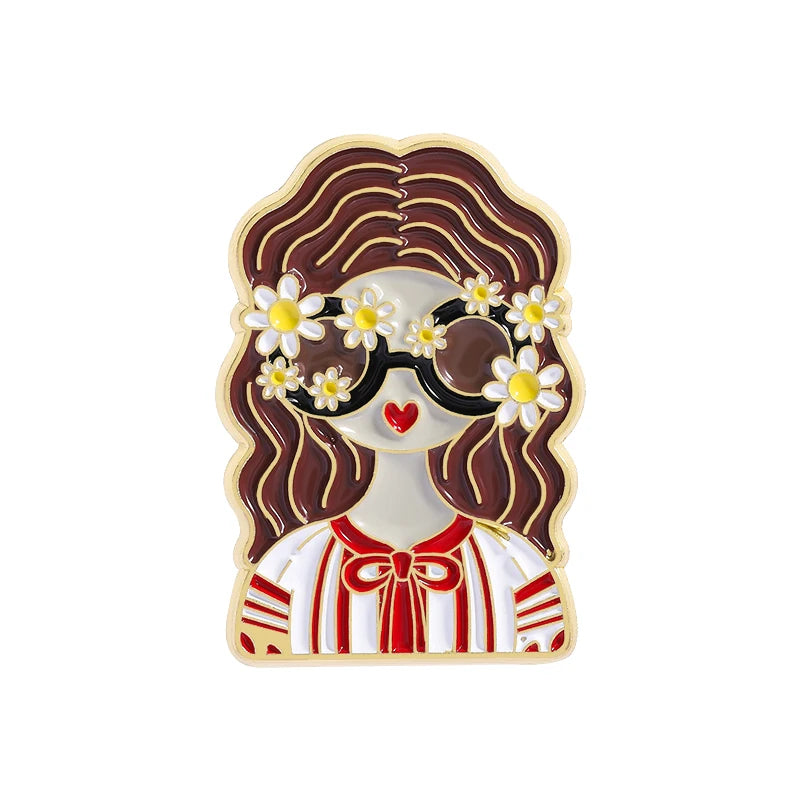Russian Cultural Costume Collected Enamel Pin Classic Russian Nesting Doll Metal Brooches Lapel Badge Jewelry Gift for Friends