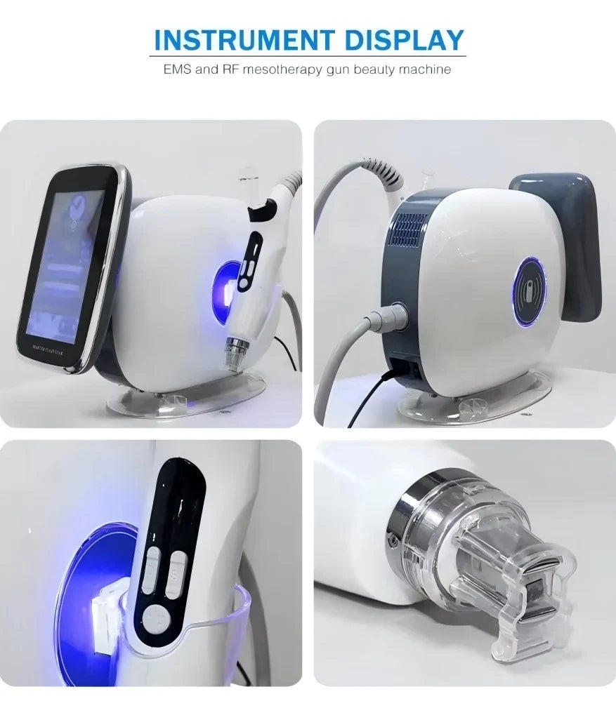 Top Rated 3in1 Nano Vacuum Injection Mesotherapy Gun RF EMS Technology For Face Lifting Whitening Wrinkle Remove Machine