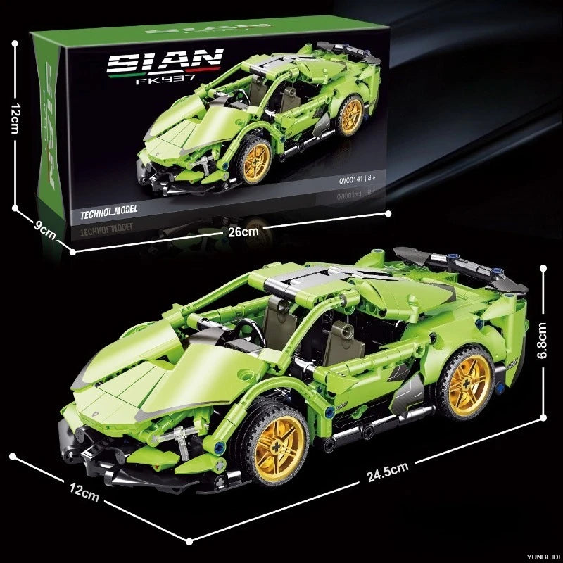 1:17 Racing Building Block Models Technology Sports Speed Mechanical Assembly Racing Model DIY Toys Adult Collection Child Gifts