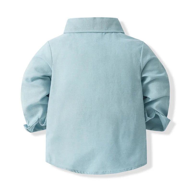 4Piece Spring Autumn Baby Boy Clothes Korean Fashion Gentleman Tie Long Sleeve Cotton Tops+Pants Boutique Kids Clothing B212