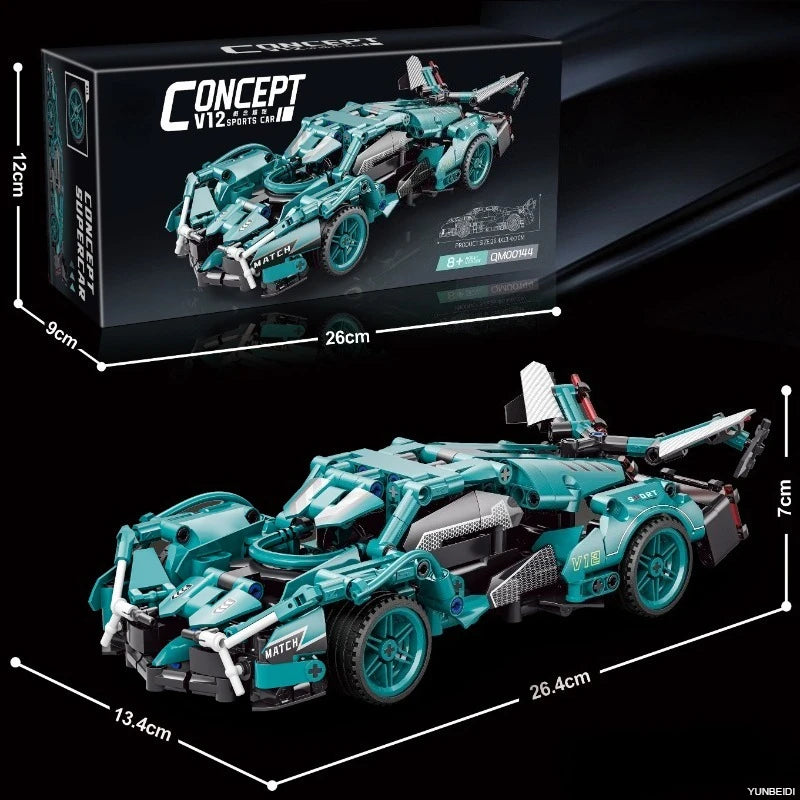 1:17 Racing Building Block Models Technology Sports Speed Mechanical Assembly Racing Model DIY Toys Adult Collection Child Gifts