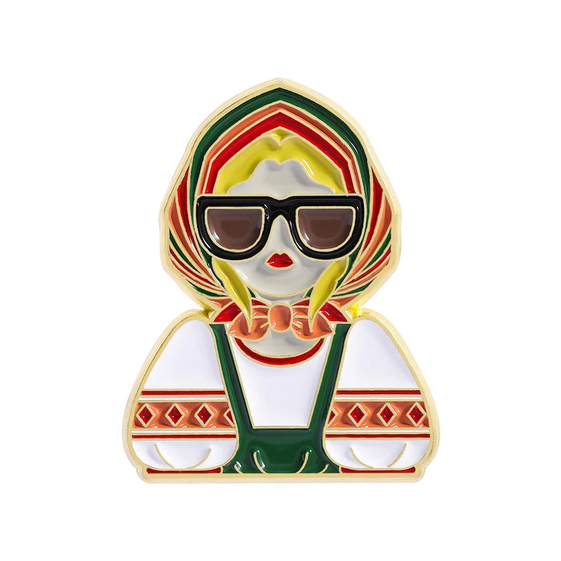 Russian Cultural Costume Collected Enamel Pin Classic Russian Nesting Doll Metal Brooches Lapel Badge Jewelry Gift for Friends