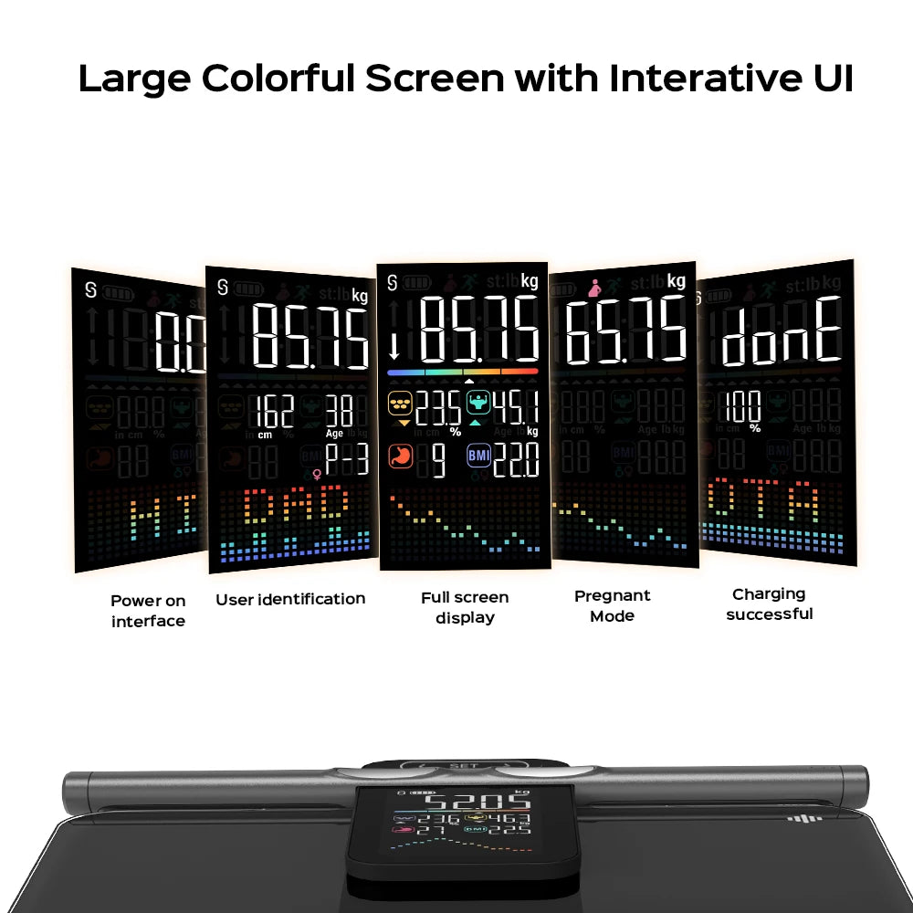 Smart Body Composition Analyzer Scale Intelligent Body Fat Scale with Bioimpedance Technology Offline Measurement Support