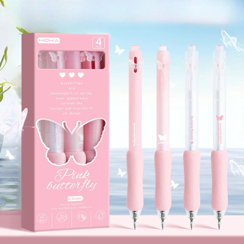 Retractable Pen with 0.5mm Fine Ink, Fast-Dry Gel Technology, Soft Sponge Handle, Comfort Grip, Ideal for Students and Office No