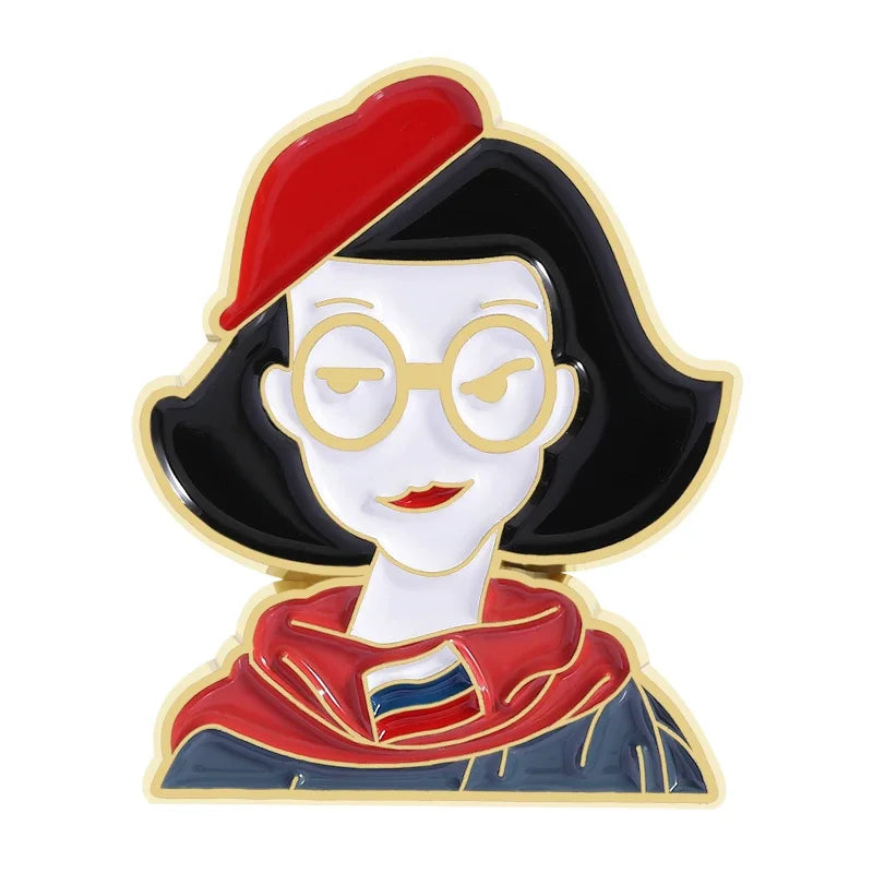 Russian Cultural Costume Collected Enamel Pin Classic Russian Nesting Doll Metal Brooches Lapel Badge Jewelry Gift for Friends