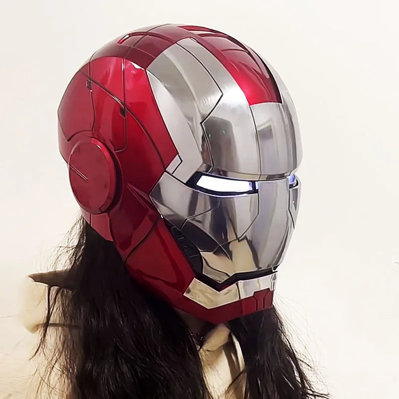 2023 New Iron Man Helmet 1:1 Mk5 Voice Control Eyes With Light Model Toys For Adult Electric Technology Wearable Christmas Gifts