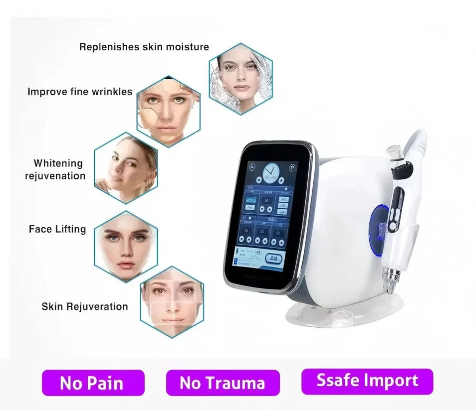 Top Rated 3in1 Nano Vacuum Injection Mesotherapy Gun RF EMS Technology For Face Lifting Whitening Wrinkle Remove Machine