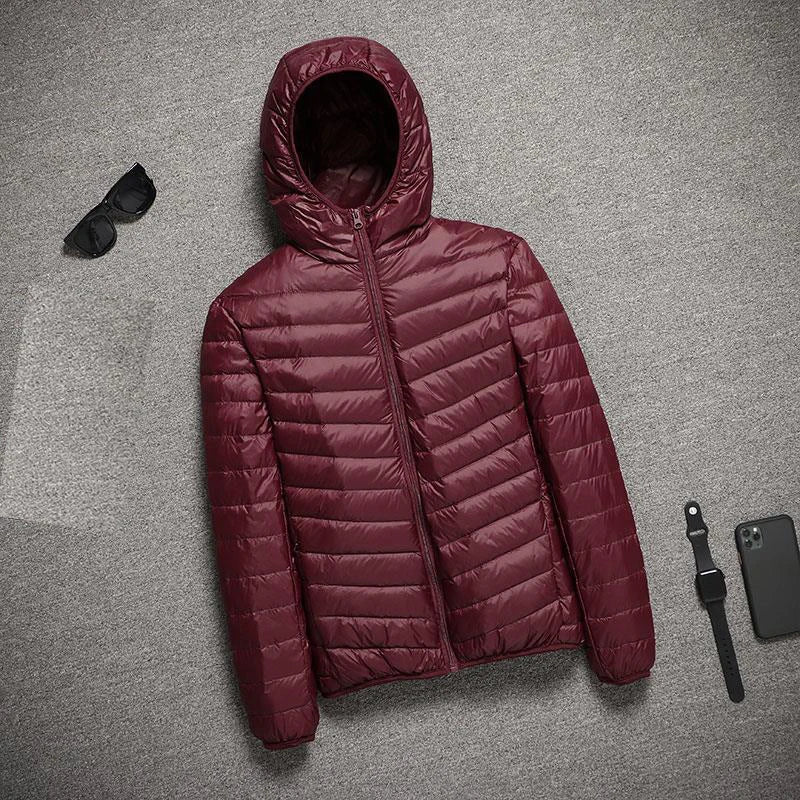 2025 New Hooded Ultralight Quilted Coat for Warm Winter Down Coats Light Puffer Lightweight Down Jackets Men's Jackets Spring