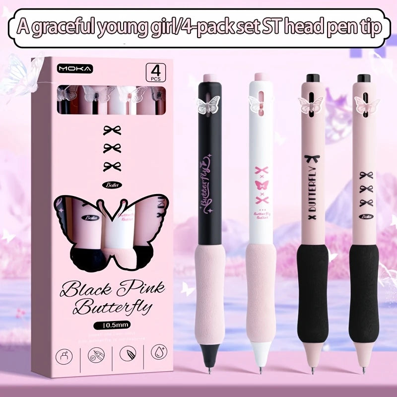 Retractable Pen with 0.5mm Fine Ink, Fast-Dry Gel Technology, Soft Sponge Handle, Comfort Grip, Ideal for Students and Office No