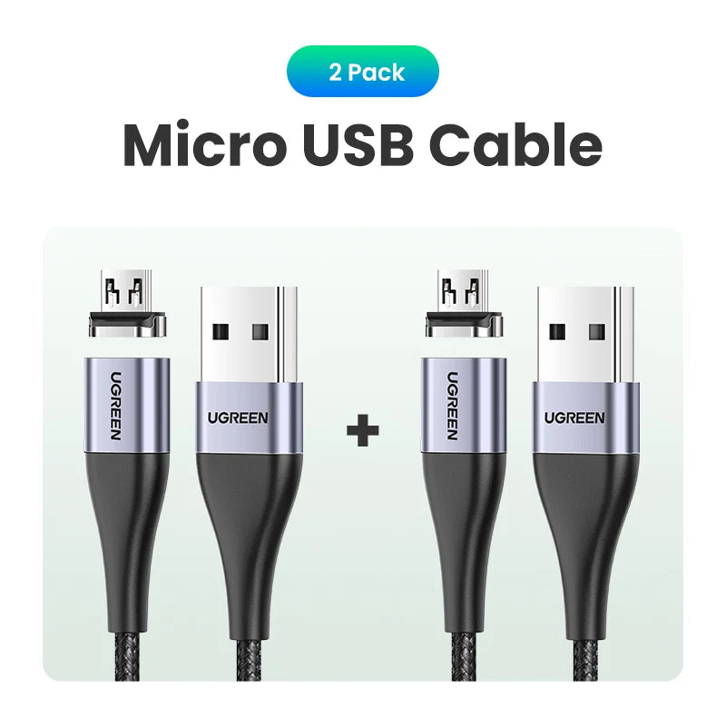 UGREEN Magnetic USB Charging Cable Type C  Micro USB Phone Cable Magnet Charger Micro USB For Xiaomi  3A Mobile Phone Wire Cord