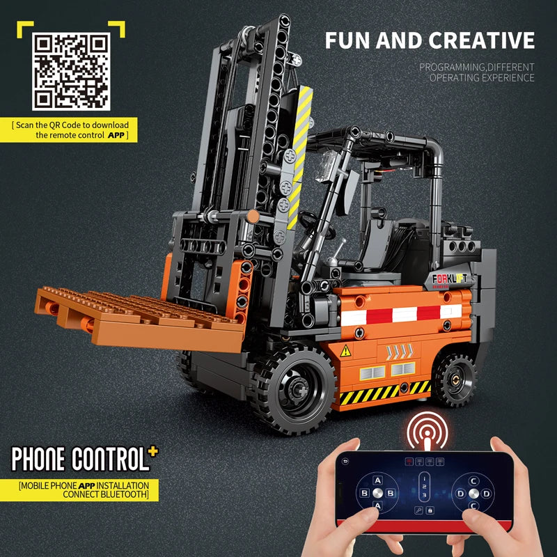 662PCS Remote Control Forklift Building Blocks City Engineering Vehicle RC Car Assembly Technology Electronic Bricks Model Toys