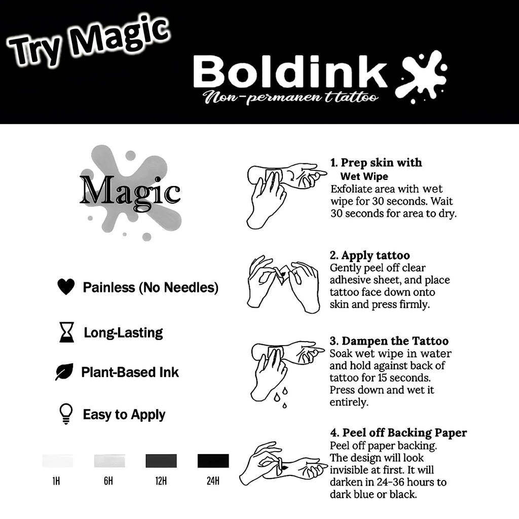 Moon And Sun Temporary Tattoo,Lasts To 15 Days New Technology Magic Waterproof Semi Permanent Sticker.