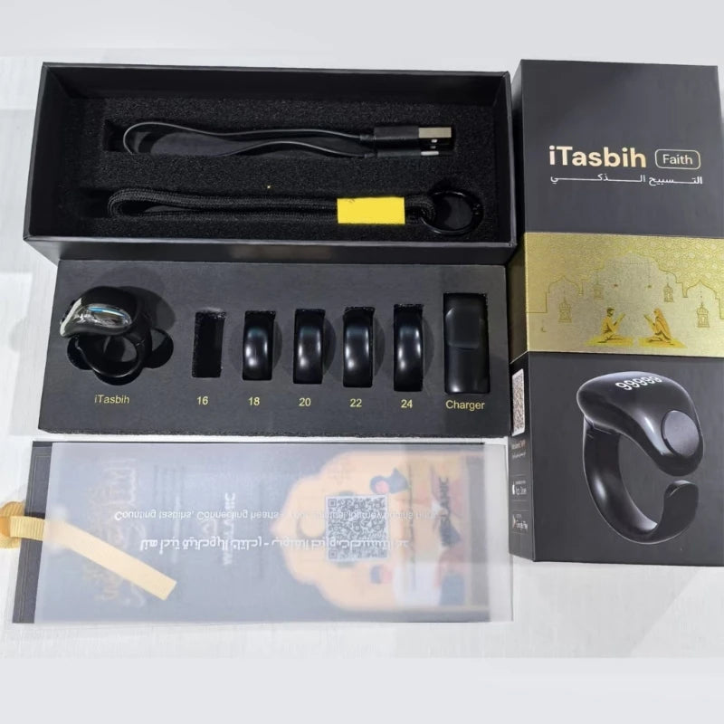 High Technology Prayer Counter Rings With Digital Screen 5 Adjustable Size Support Wireless Charging And IP67 Waterproof