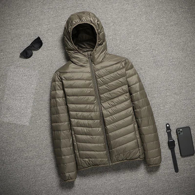 2025 New Hooded Ultralight Quilted Coat for Warm Winter Down Coats Light Puffer Lightweight Down Jackets Men's Jackets Spring