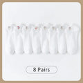 8 Pairs of Women's Spring and Summer Four-seasons White Simple Solid Color Cartoon Cat Fashionable Sweet Cute Comfortable Socks