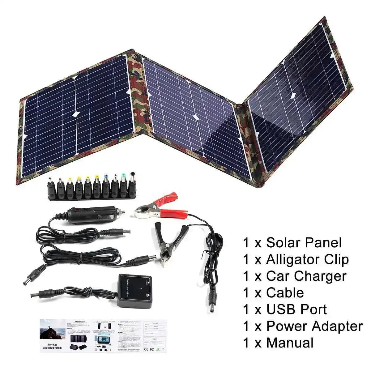 800W Foldable Solar Panel Portable Solar Charger 12v Battery Power Station 5V USB Mobile Phone Power Bank Laptop Camper Hiking