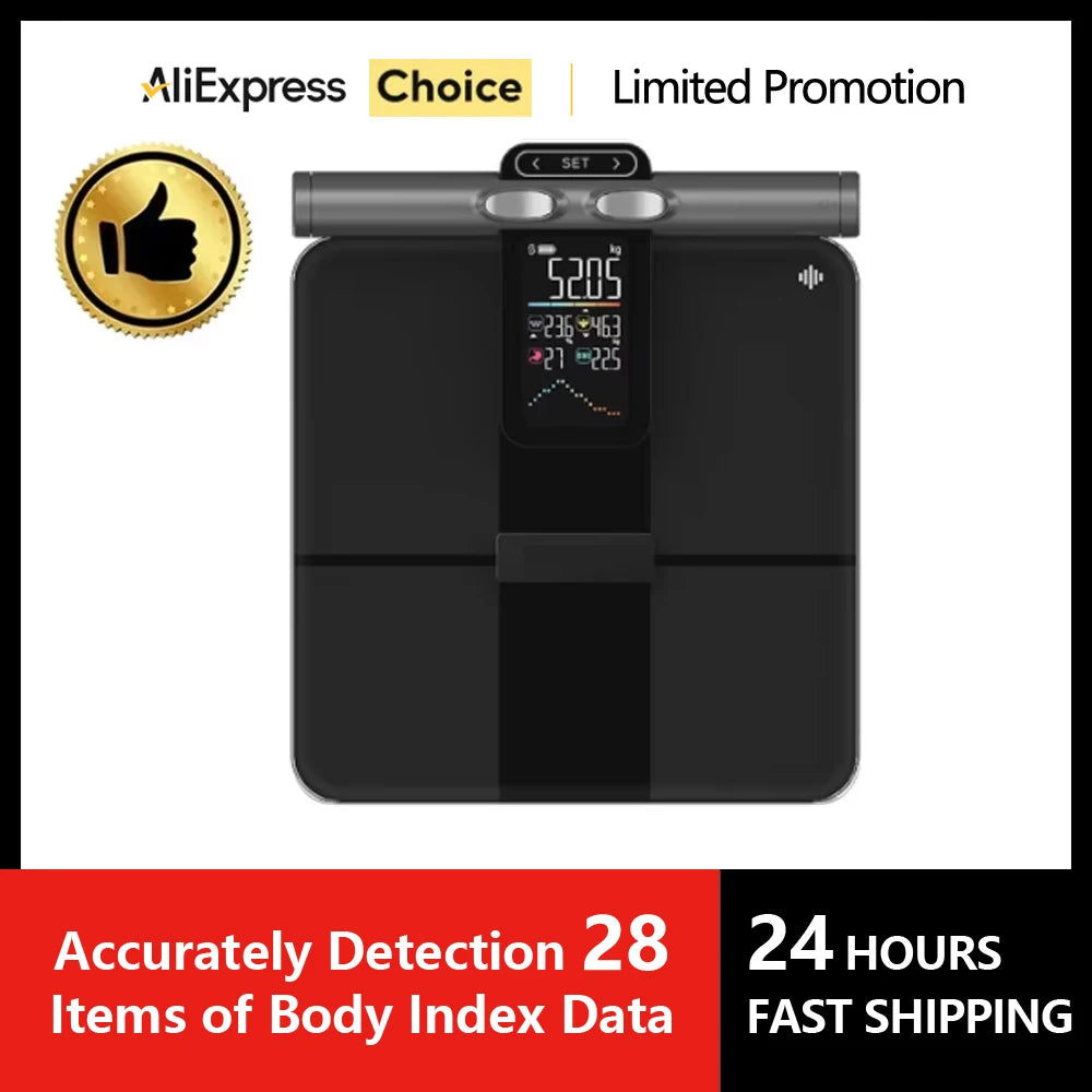 Smart Body Composition Analyzer Scale Intelligent Body Fat Scale with Bioimpedance Technology Offline Measurement Support