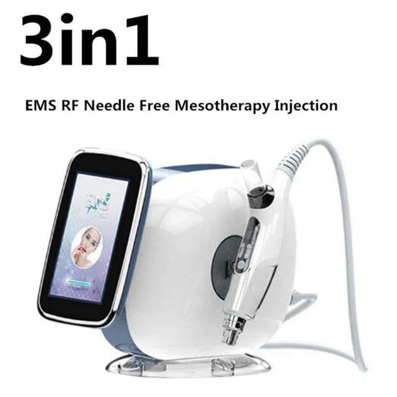 Top Rated 3in1 Nano Vacuum Injection Mesotherapy Gun RF EMS Technology For Face Lifting Whitening Wrinkle Remove Machine