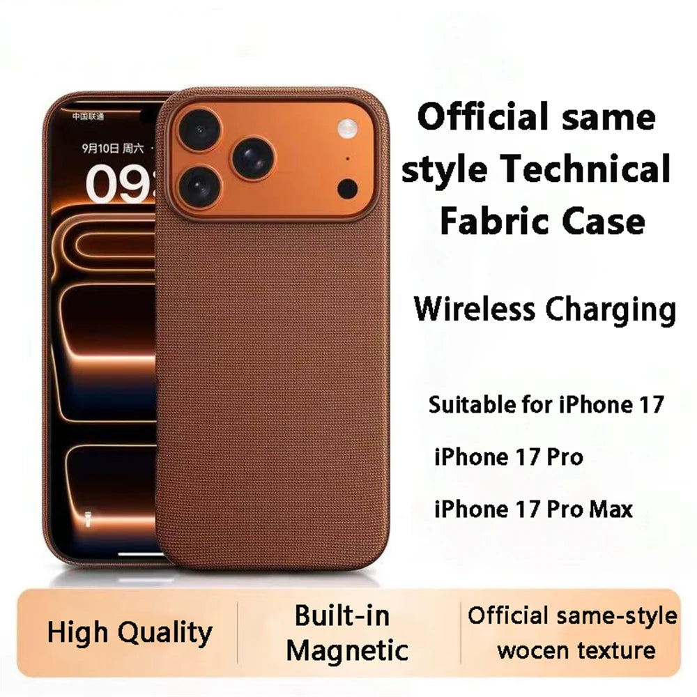 Official For Magsafe Magnetic Protector Phone Case For iPhone 17 Pro Max 17 Air High Quality Original Technology Woven Cover