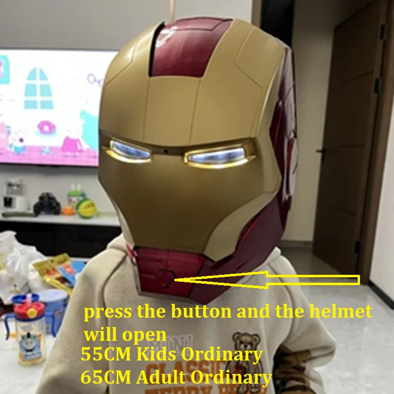 2023 New Iron Man Helmet 1:1 Mk5 Voice Control Eyes With Light Model Toys For Adult Electric Technology Wearable Christmas Gifts