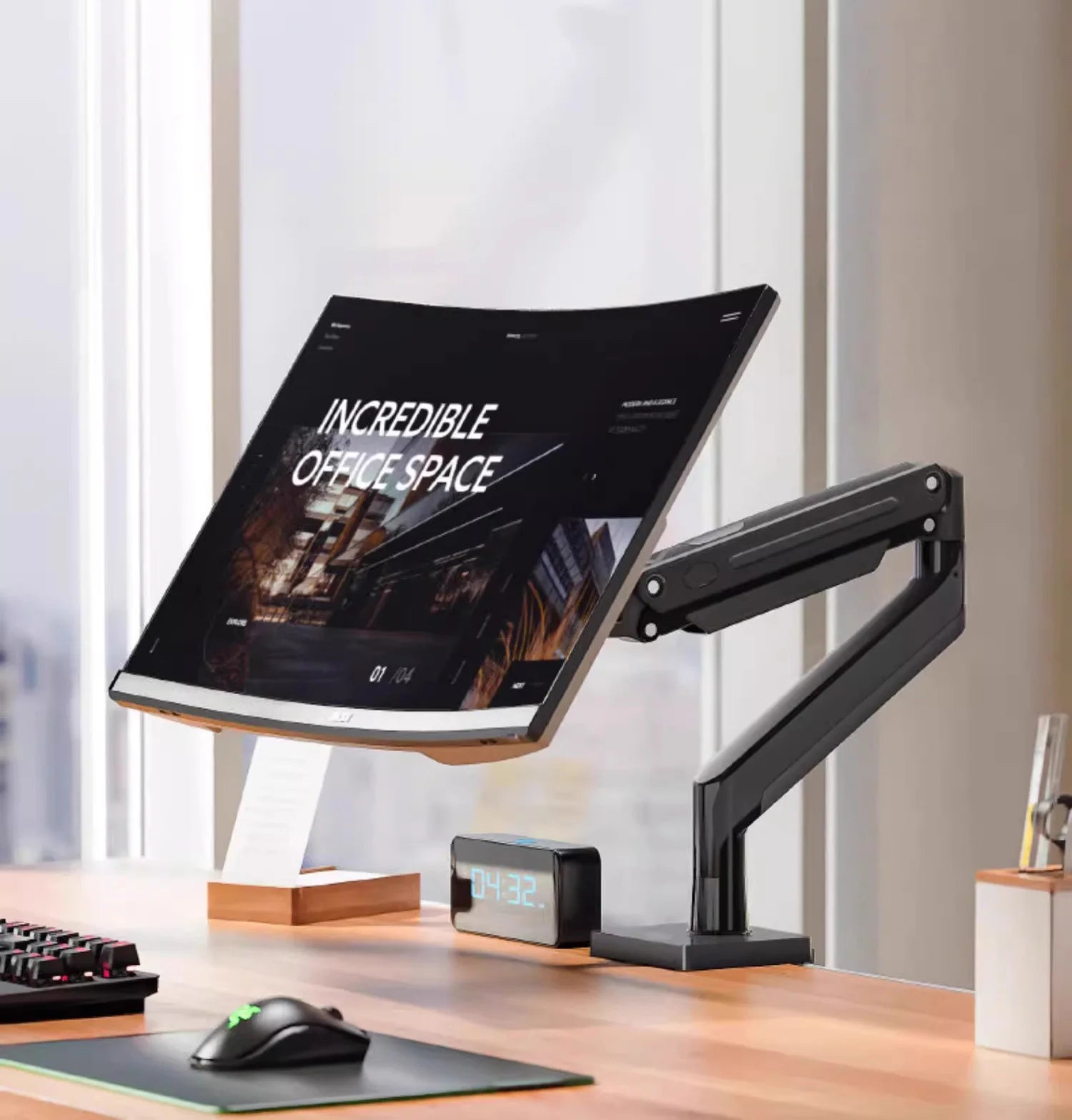 NB G40 G45 Gas Spring Arm 22-40" Screen Desktop Monitor Holder 360 Rotate 3-15kg 3-12KG arc screen ultra wide flat screen