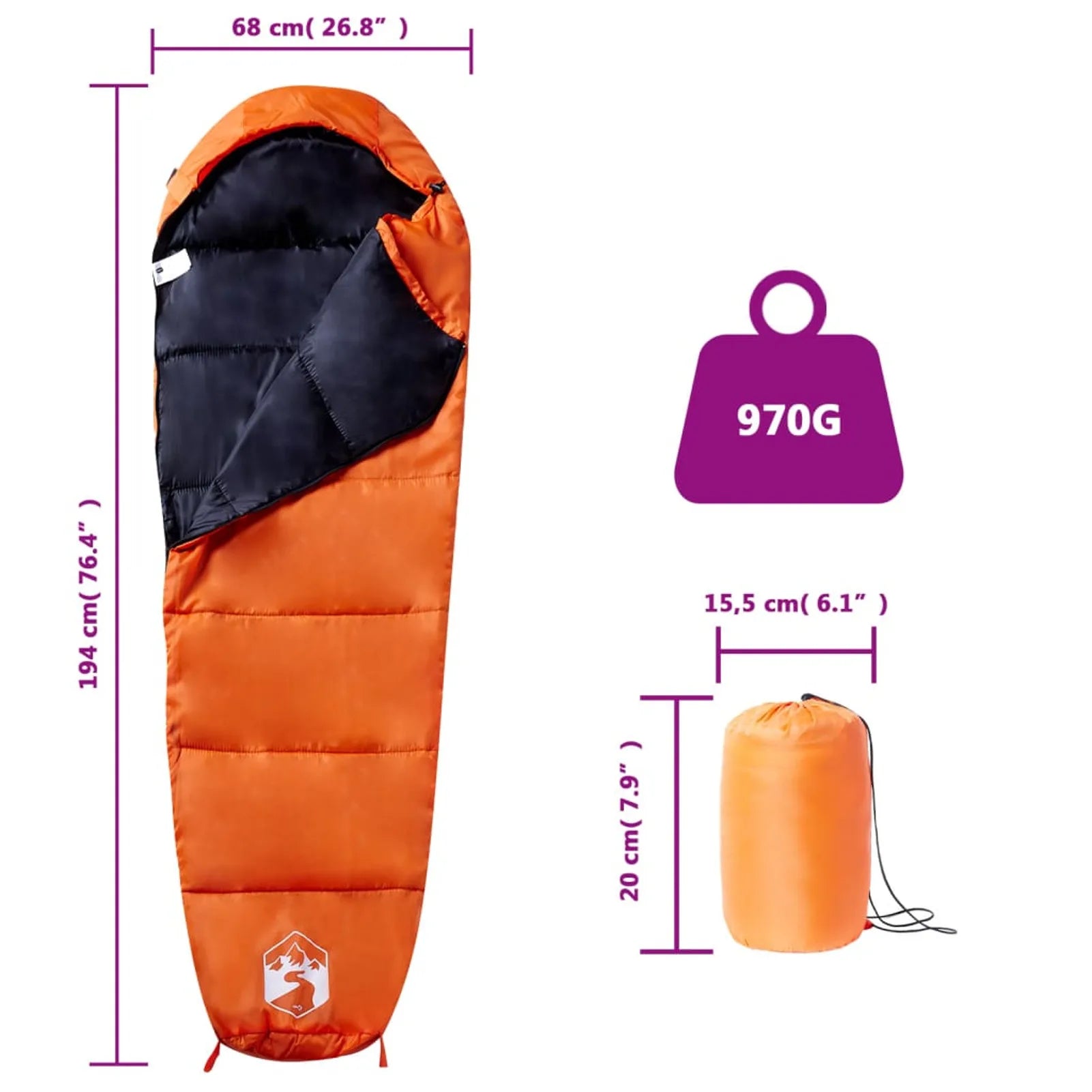Camping Sleeping Bag Double-side Zipper Mummy Shape Sleeping Bag for Camping Hiking Car Tourism Spring / Summer / Autumn